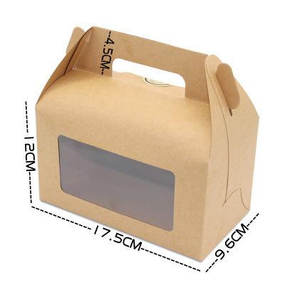 China Recycled Materials Printing Custom Cardboard Carrying Clear Packaging Display Kraft Cake Box With Windows for sale