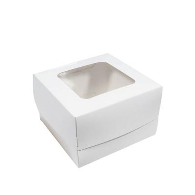 China Bulk Recycled Materials Rectangular Luxury Deep Plain 6 Inch Cup Cake Paper Boxes With Handle For Cakes for sale