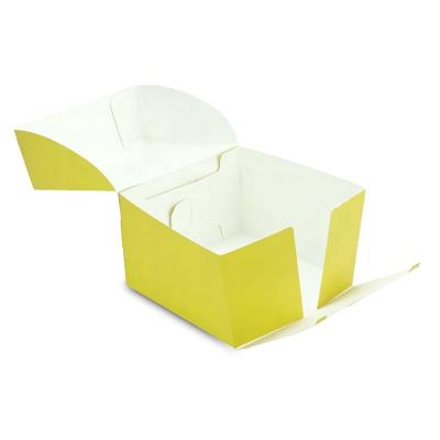 China Recycled Materials Food Grade Light Yellow Cake Boxes And Bags Luxury Customized Supply Paper Box for sale