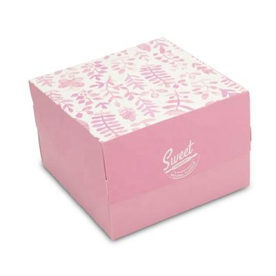 China 2020 Hot Customized Recycled Materials Light Pink Cake Boxes Cake Box Packaging Clear Paper Box for sale