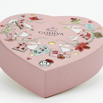 China Hot Sale Recycled Materials Factory Valentine Day Gift Box Heart Shaped Cookies Packaging Box for sale