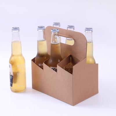 China Creative Recycled Materials Square Pack Bearing Printing Cardboard Craft Cardboard Six Pack Beer Bottle Shipping Gift Box With Dividers for sale