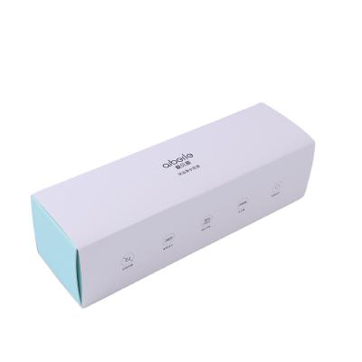 China Custom Logo White Cardboard Recyclable Luxurious Long Thin Gift Packaging Box And Blue for sale