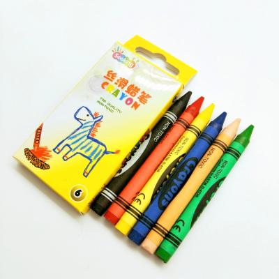 China 6 Colors Non-Toxic Art Drawing Wax Vivid Crayon for Kids for sale