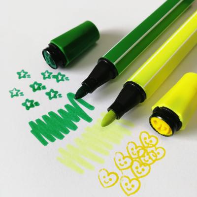 China User: over 3 years old 24 pcs of double color water stamp colored non toxic washable side marker pen for sale