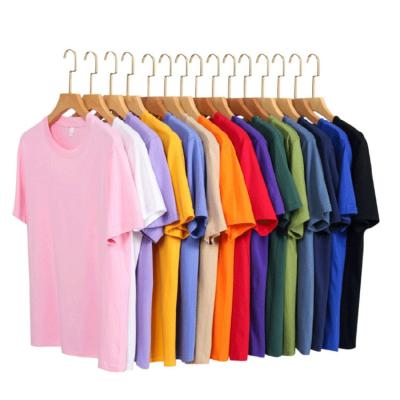 China Anti-Wrinkle Summer O-Neck Knitting Custom 100% Cotton 200G Heavy Sleeve T-Shirts Plain Oversize Mens Short T-Shirts for sale