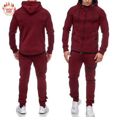 China Fashion Autumn Streetwear Breathable Plain Hoody Zip Up Cotton Sport Tracksuit Set Activewear Male Joggers Sweatshirts Hoodie Tracksuit for sale