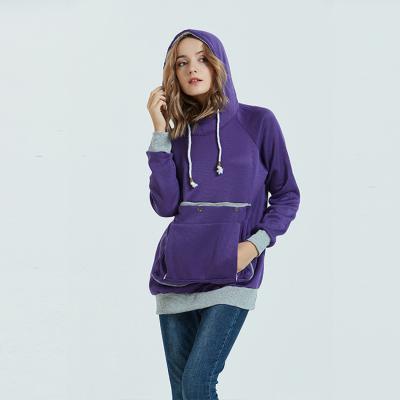 China Wholesale Anti-wrinkle Autumn Winter Casual Female Polyester Slim Fit Pockets Ladies Hoodies Long Simple Pullover Women for sale