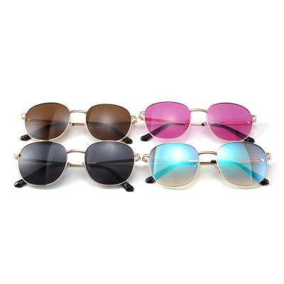 China 10 Years Experience High End Ready To Ship Small Round Vintage Glass Women Men Metal Frame TAC Polarized Lenses Sunglasses for sale