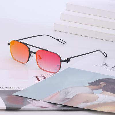 China 10 Years Experience 2021 Vintage Rectangle Metal Frame Sun Temple Glass Men Summer High End Rimless Women's Unisex Sunglasses for sale