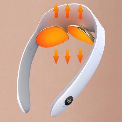 China Passionate Neck Massager Cervical Dual Head TEN Low Frequency Pulse Compress Adjustable Neck Constant Temperature Relaxation Massager for sale