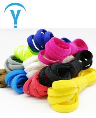 China Children's and adults' elastic free tying laces color metal cap shoe flat creative accessories free tying laces for sale