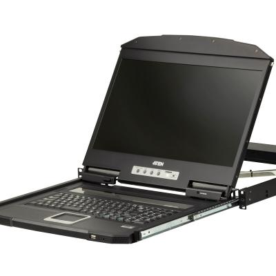 China ATEN Ultra Short Depth Single Rail WideScreen LCD Console (USB,VGA) - TAA Compliant  CL3100 18.5