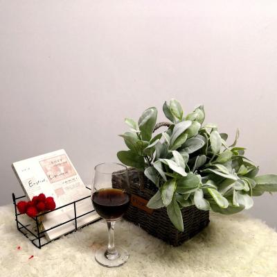 China Artificial Artificial Lamb Ear Greenery Faux Decorative Decoration Grass Hot Sale Cheap For Wall Home Wedding Decors for sale