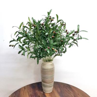 China Hot Selling Home Decoration Natural Touch Table Artificial Fake Stems Olive for sale