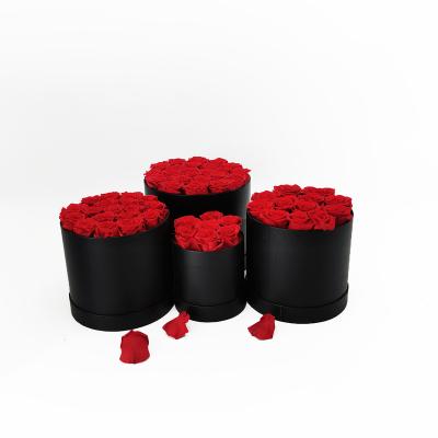 China Highly Used RTS Red Preserved Eternal Flower Head Of Rose Flower Immortal Gift Box In Box for sale