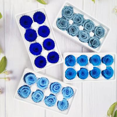 China Durable Party Decoration Eternal Preserved Roses Heads 4-5cm Dry Flower Rose Bud Forever for sale