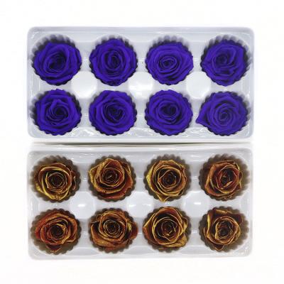 China Lasting Roses in a Box Valentine Gift 4-5cm and 5-6cm Everlasting Rose Flower Head for sale