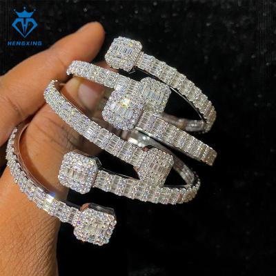 China Hiphop Fine Jewelry custom Sterling Silver 925 Fashion Iced Out clover bracelet VVS Moissanite Diamond bracelets et bracelets for sale