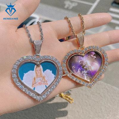 China Hiphop Fine jewelry 925 silver photo memory pendants vvs moissanite diamond hip hop picture pendant and charms for sale