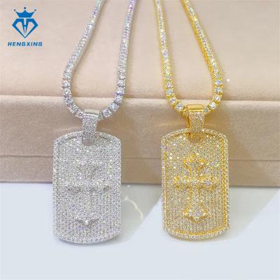 China Hiphop Religious Jewelry Solid 925 Silver Iced Out jesus chain pendant VVS  Moissanite Diamond Cross Pendant necklace for sale