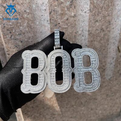 China Hiphop Hip Hop Jewelry  Iced Out Custom Letter Pendant 925 Silver VVS Moissanite Diamond Pendant For Men for sale