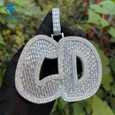 China Hiphop Iced Out Real S925 Silver Letter Hip Hop Jewelry pendant necklace  Custom moissanite name Pendant for sale