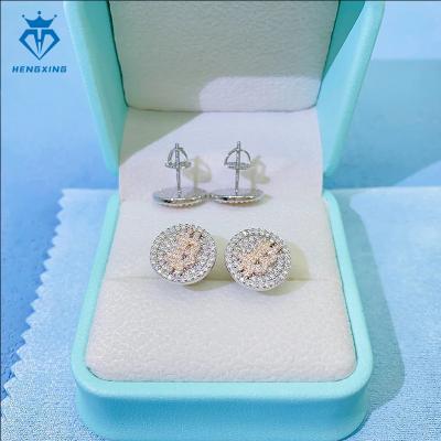 China Hiphop Pass Diamond Tester Hip Hop Jewelry lock earring GRA Certificates 925 Silver VVS Moissanite stud spiritual earring for sale