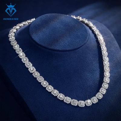 China Hiphop Fine jewelry VVS Diamond 925 silver 5mm tennis chain Bracelet Necklace Moissanite diamonds Tennis Chain Necklace for sale