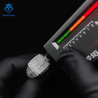 China Hiphop fashion jewelry men engagement ring pass diamond tester 925 sterling silver vvs moissanite hip hop eternity ring for sale