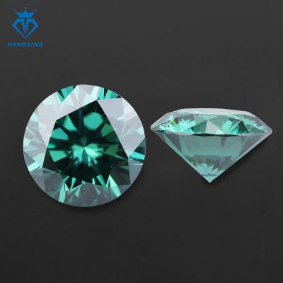 China Color Play or Fire Wholesale Top Grade Green Round Brilliant Cut GRA big size Moissanite jewelry Synthetic Diamond Loose Moissanite for sale