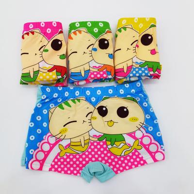 China Cute Comfortable Milk Boxer Cartoon Color Fade Proof New Girl's Silk Children's Underwear for sale