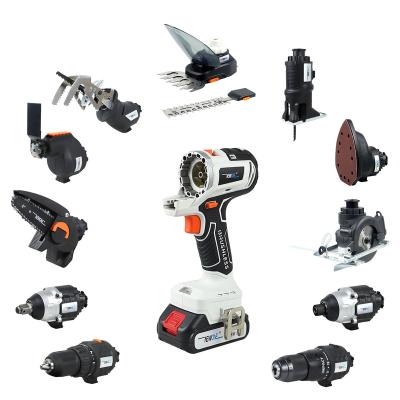 China NEWONE 12 in 1 Multi-function Drill with Impact drill Reciprocating saw Jig saw Oscillating tool Chainsaw Screwdriver Attachment 138*97mm for sale