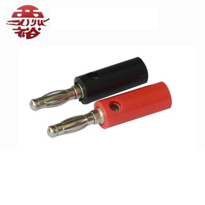 China audio & Visual red and black 4mm male banana plug with screw connection for sale