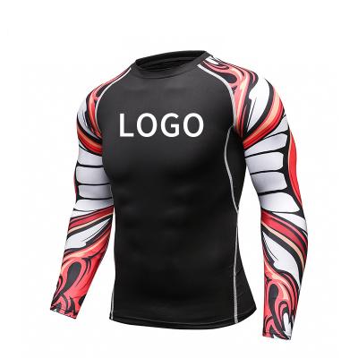 China Muttahida Majlis-e-Amal BJJ Sports Long Sleeve Rashguard Rashguard Compression Shorts Rash Guard Custom Made Long Sleeve Men's Compression Wear for sale