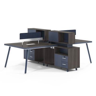 China Wholesale Foshan Factory Fire and Dirt Resistant Office Furniture Staff Computer Desk Standing Single Desk with Drawers for sale