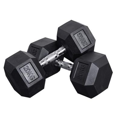 China Home\Gym\Gym Weightlifting Hex Iron Rubber Black Dumbbells Sports Performance Hex Weight Dumbbell Set for sale