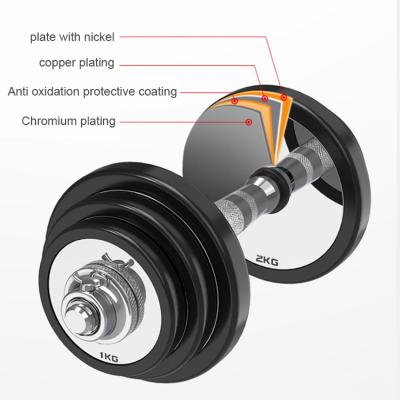 China Fitness Equipment Modern Dumbbell 20Kg Home Workout Chromed Dumbbell Plating Adjustable Dumbbell for sale