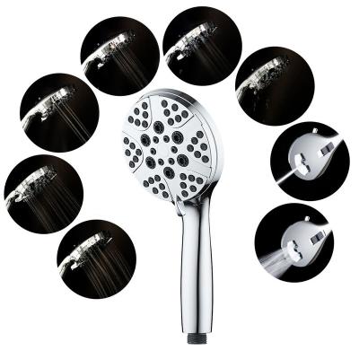 China Without Diverter New Design ABS High Chrome Finishing Ducha HandHeld Shower 8 Settings High Pressure Shower Head Set for sale