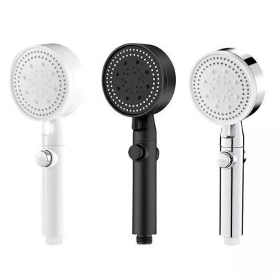 China Without Diverter Hot sale shower head water saving black multi-mode adjustable shower head massage bathroom accessories for sale