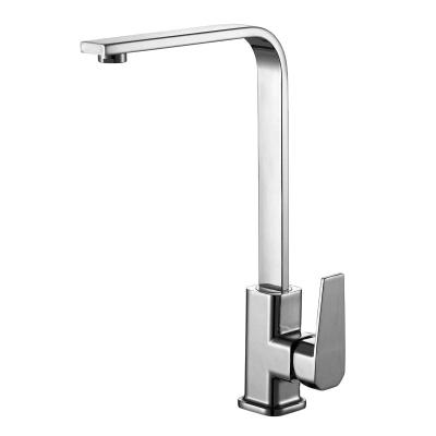 China Other Square flat tube cold and hot water mixing zinc faucet bathroom basin faucet kitchen sink zinc alloy faucet for sale