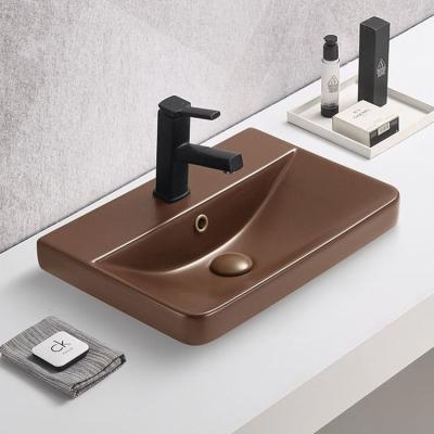 China Modern Customized 40/50/60/70/80cm White Ceramic Sink Cabinet Basin Sink Vanity Top Wash Basin Bathroom Sink for sale