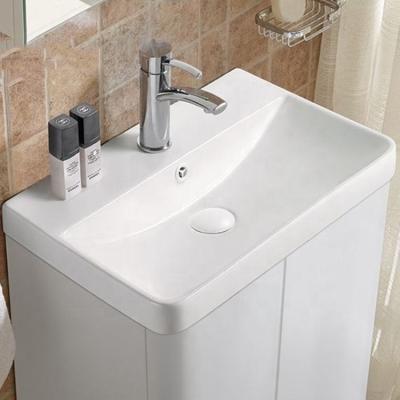 China Modern White Single Porcelain Hotel Ceramic Washbasin Bathroom Vanity Wash Basin Bathroom Sinks for sale