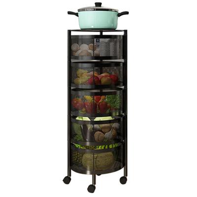 China Kitchen Rotating storage rack kitchen Fruit Basket Rotating Fruit Vegetable Kitchen storage rack Potatoes Storage Baskets for sale