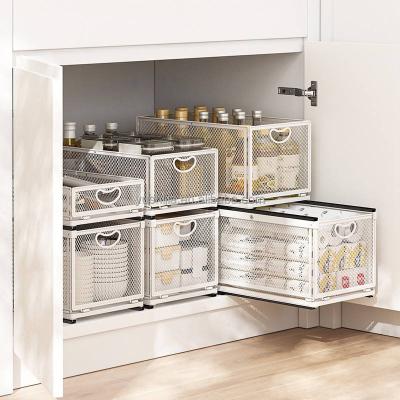 China Sustainable Stackable Drawer type home storage & organization storage cabinets rack holders kitchen storage racks shelving units for sale