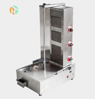 China New 3 Burner Meat Processing Shawarma Machine Vertical Gas Shawarma Kebab Grill Toaster Machine For Sale for sale