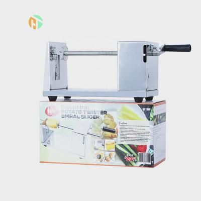 China Vegetable Potato Chips Cutting Machine Repair Shops Manual Stainless Steel Potato Slicer Spiral Cutter Machine for sale