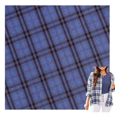 China Breathable Polyester Spandex Fabric Shirt Plaid Check Printed Fabric For Home Textile Customizable for sale