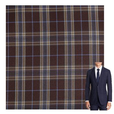 China Breathable Strong And Sturdy High Grade Plaid Shirt Fabric Pleated Skirt TR Dyed Plaid Fabric For Clothing for sale