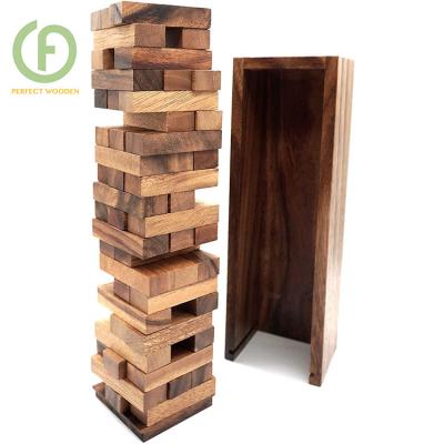 China Well sanded PERFECT wooden crumbling sets of edge tower building blocks for adults drinking or construction toys for sale